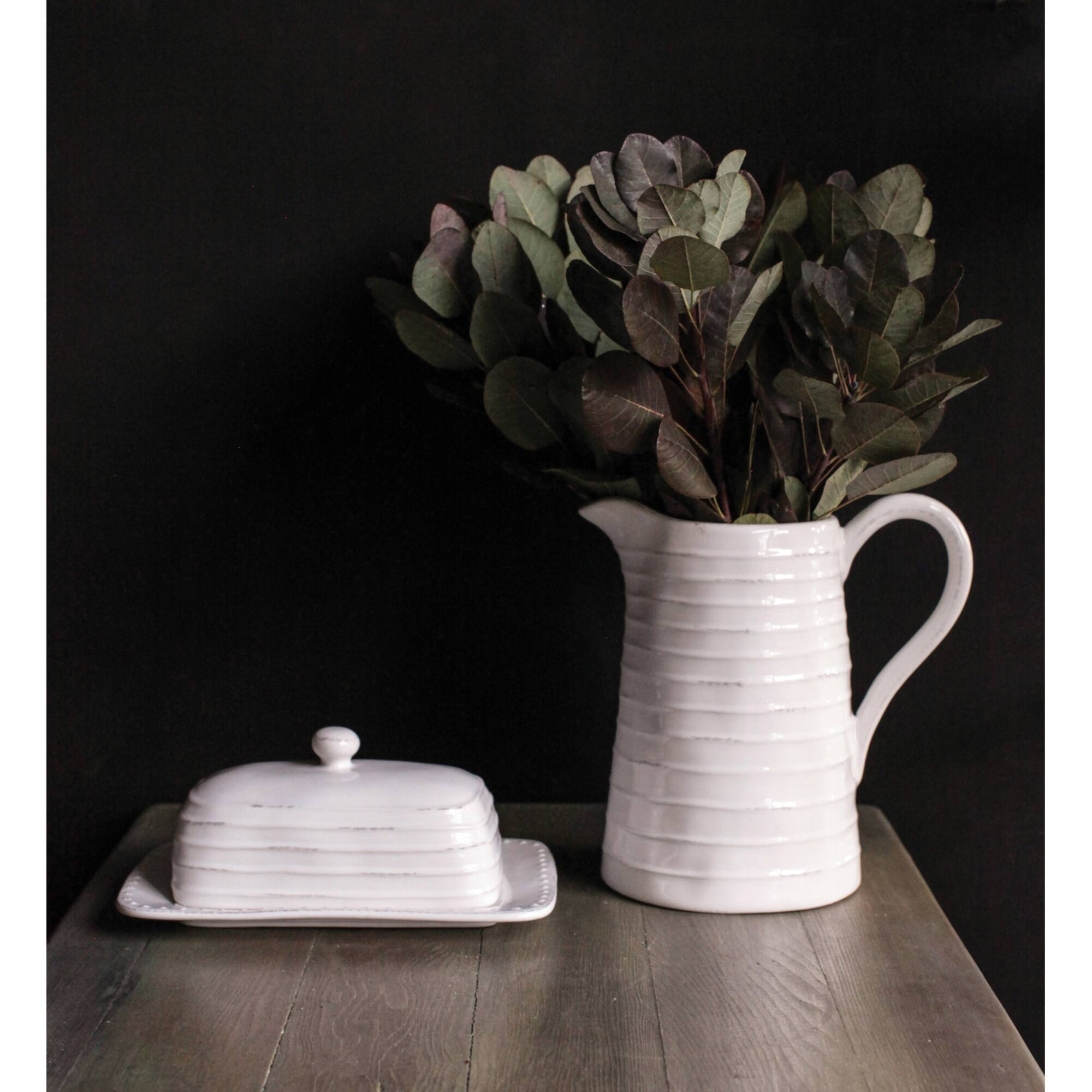 Hello Honey® 8.5" White Ceramic Pitcher